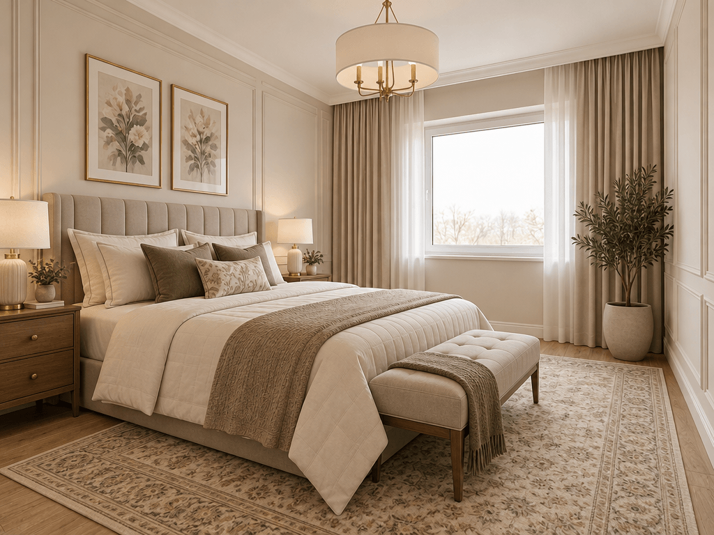 Interior design in Neoclassic style — Bedroom by GenRoom AI