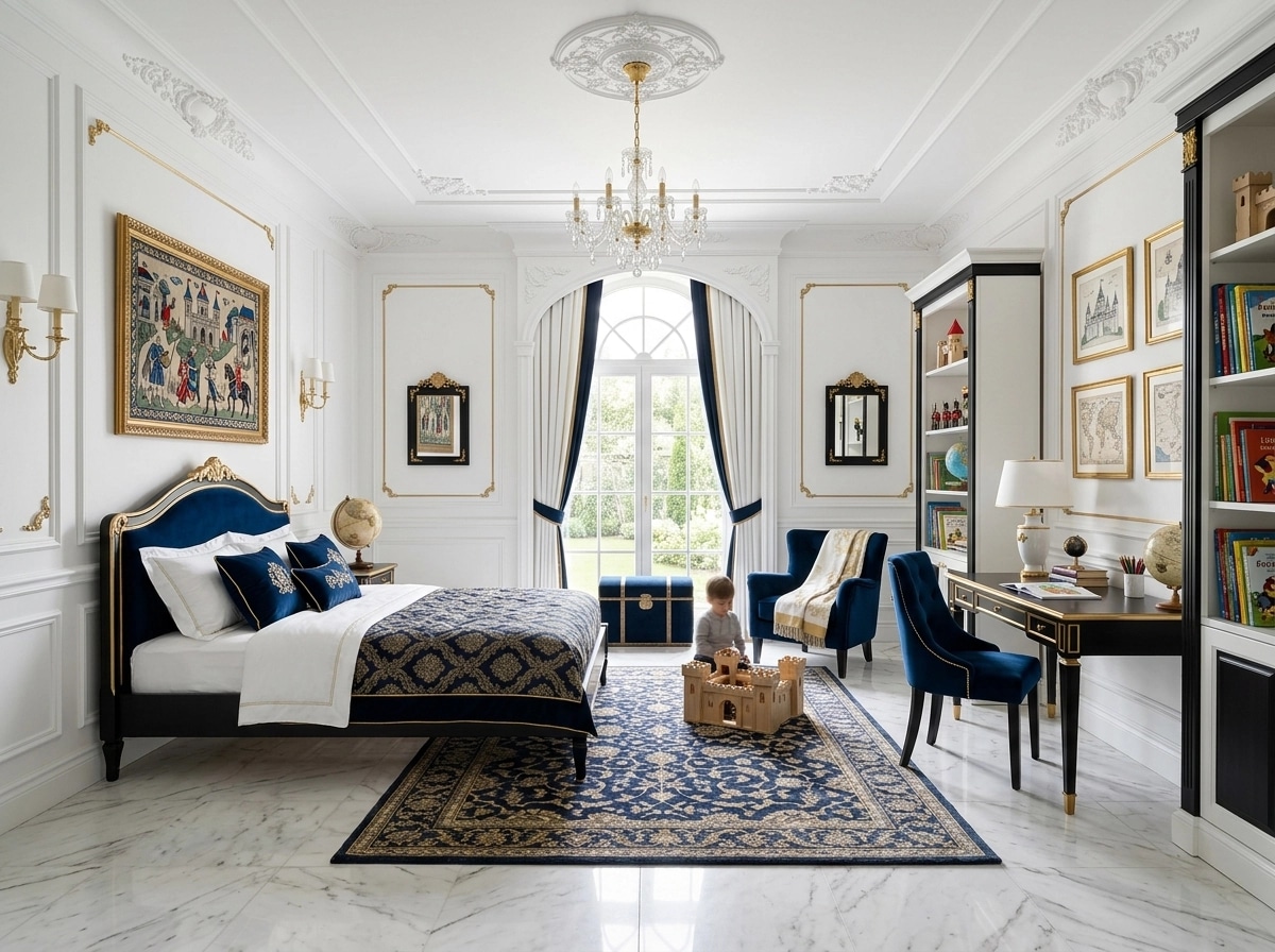 Neoclassic Kids Room design — interior photo by GenRoom AI
