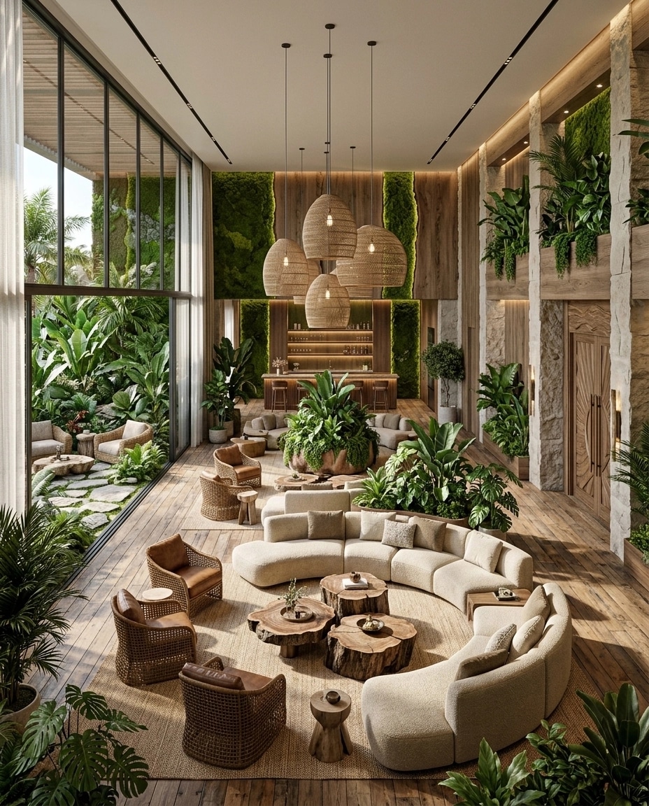 Interior design in Biophilic style — Living Room by GenRoom AI