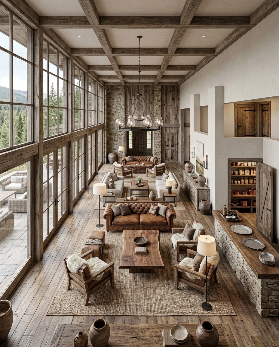 Interior design in Rustic style — Living Room by GenRoom AI