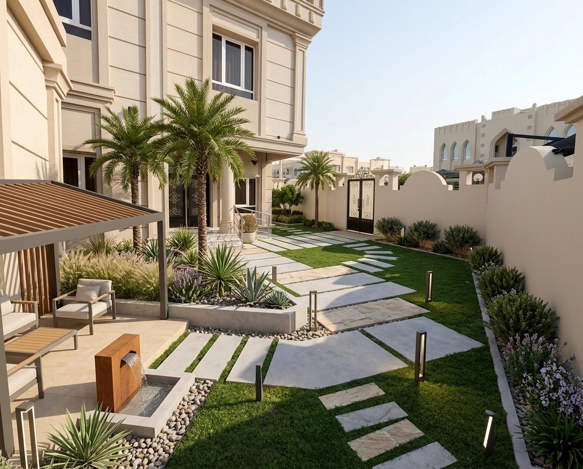 Design paysager en style Contemporary Yard — Jardin par GenRoom AI