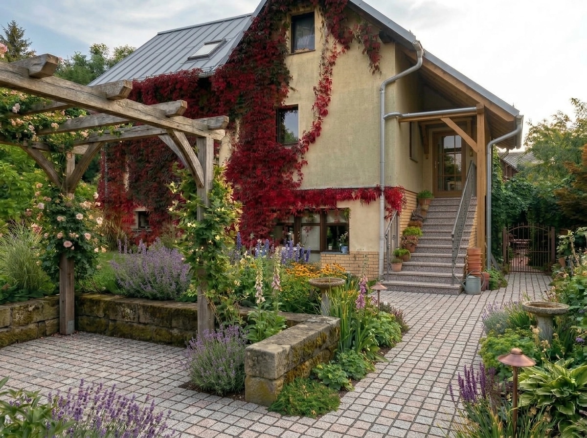 Country Rustic Garden Jardim design — yard photo by GenRoom AI
