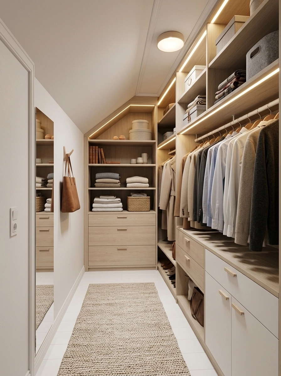 Interior design in Scandinavian style — wardrobe by GenRoom AI