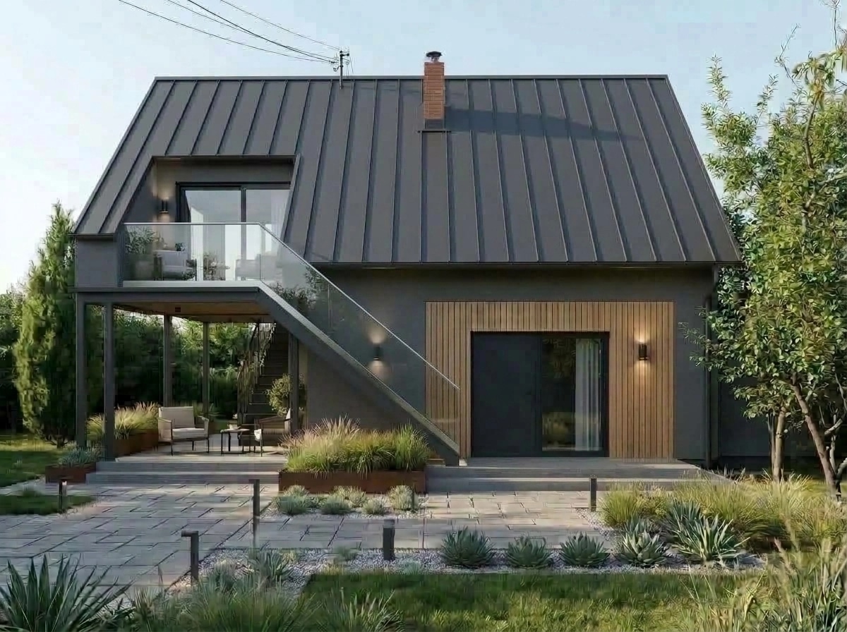 Fasad desain di Contemporary Facade gaya — Fasad oleh GenRoom AI