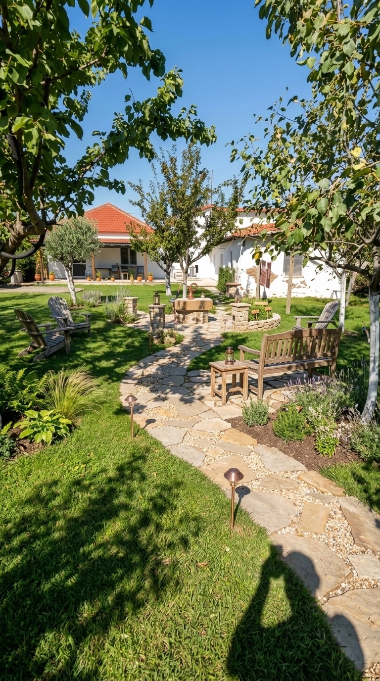 Design paysager en style Country Rustic Garden — Jardin par GenRoom AI