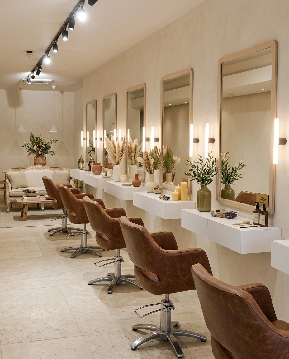 Interior design in Mediterranean style — beauty_salon by GenRoom AI
