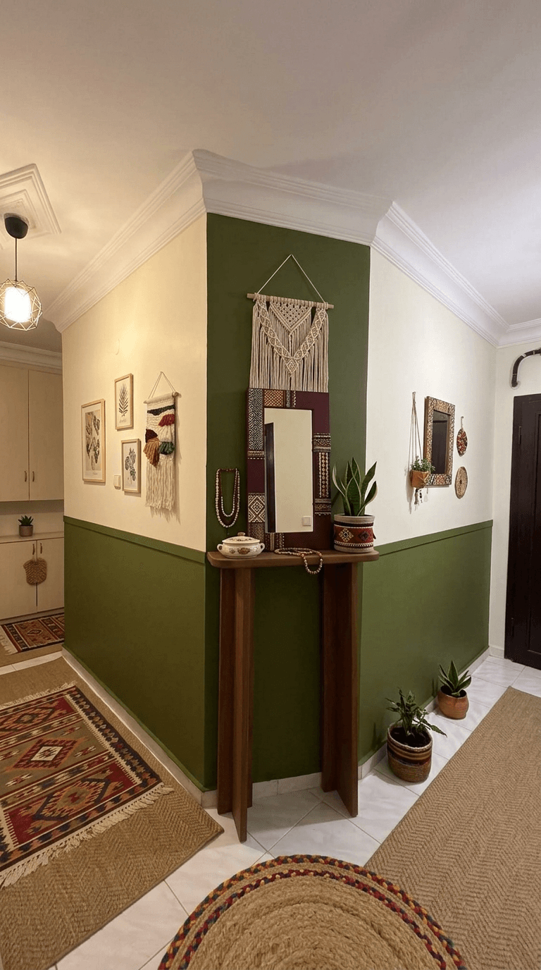 Hallway interior in Bohemian style — photo by GenRoom AI