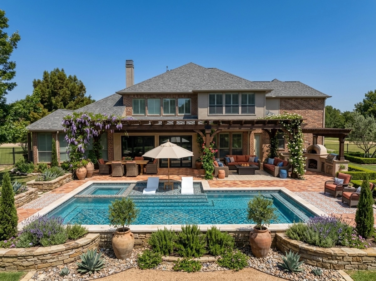 Landscape design in Mediterranean Yard style — Yard by GenRoom AI