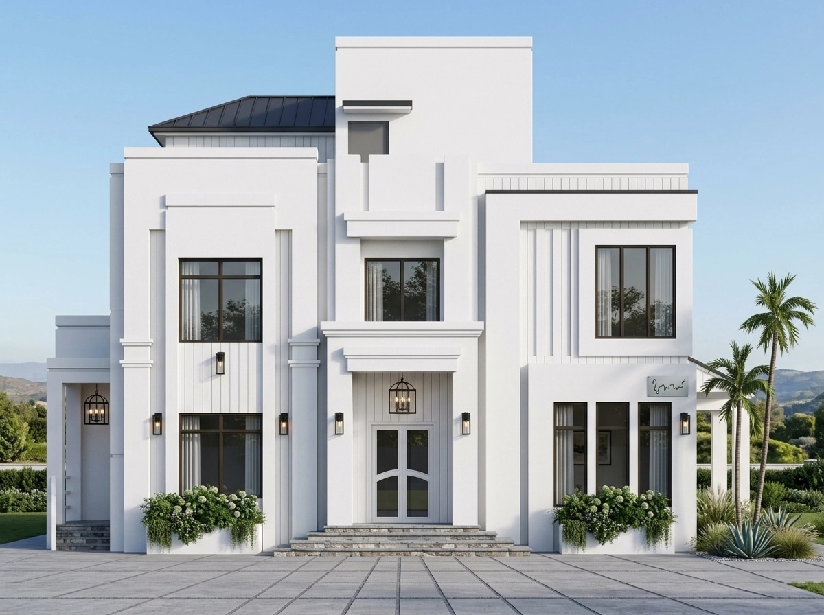 Facade design in Barnhouse Facade style — photo by GenRoom AI