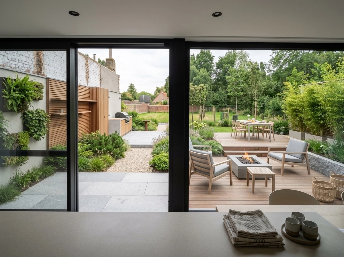 Landscape design in Scandinavian Garden style — Yard by GenRoom AI