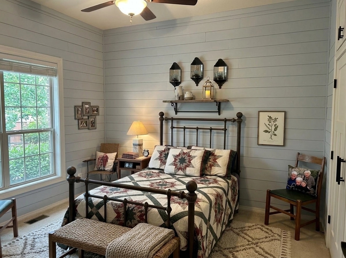 Modern Farmhouse Bedroom design — interior photo by GenRoom AI
