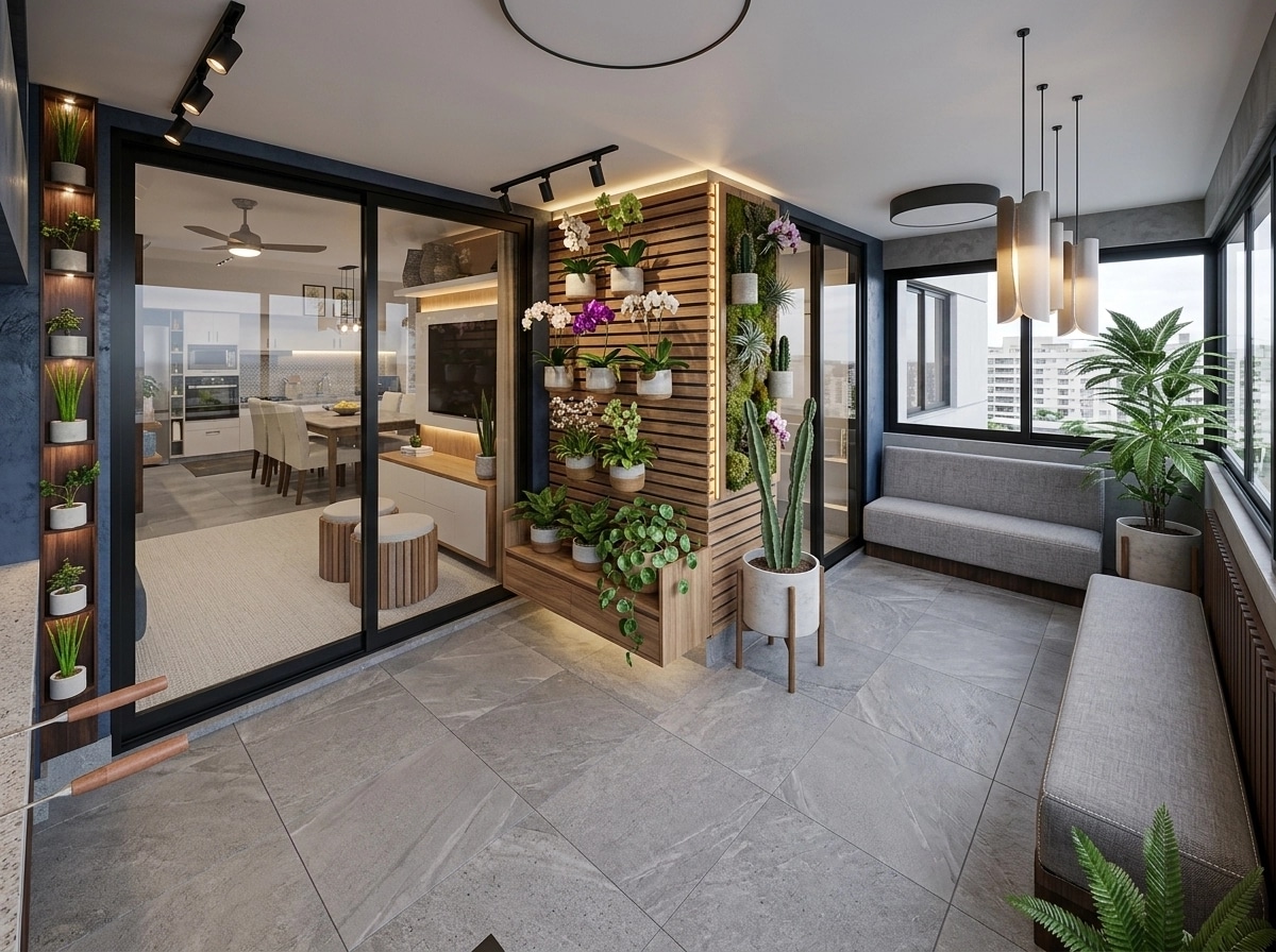 Design de interiores em estilo Contemporary — balcony por GenRoom AI