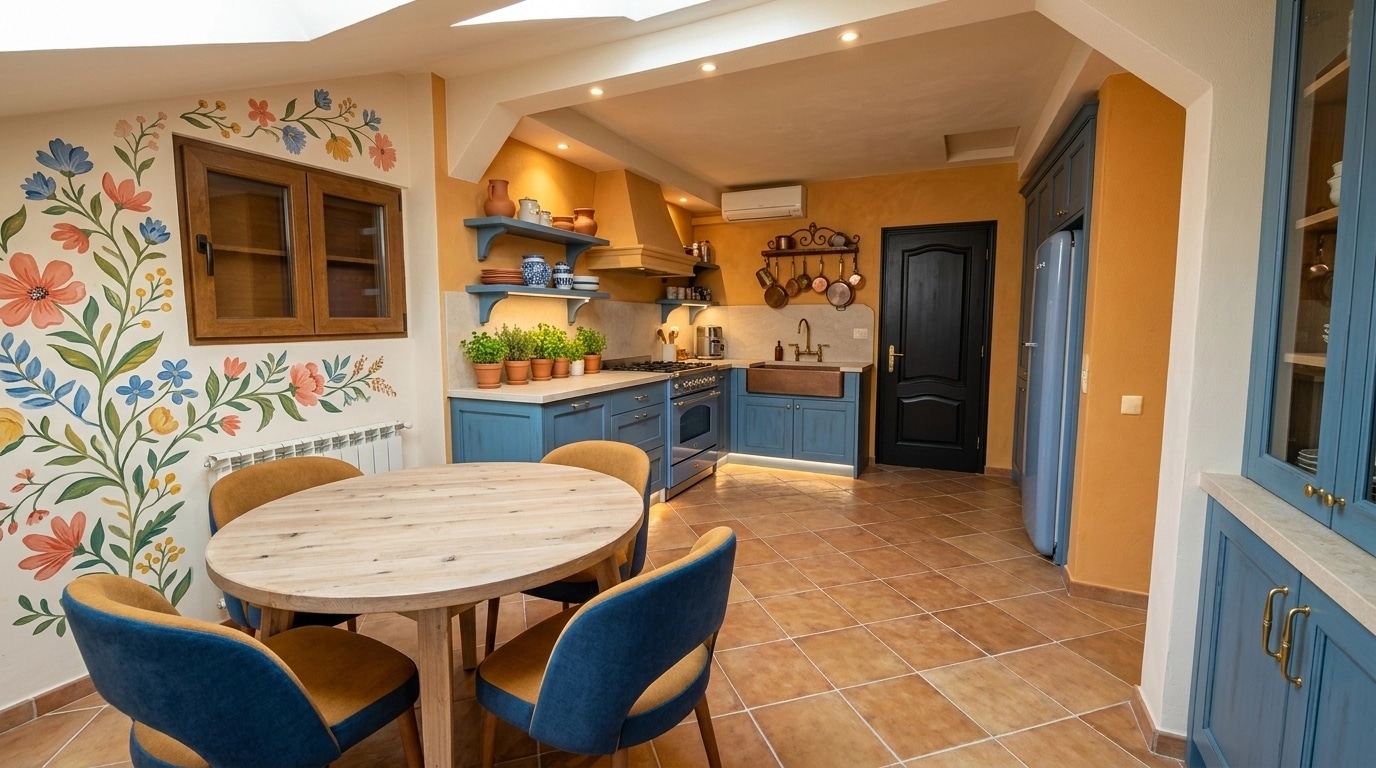Diseño de interiores en estilo Mediterranean — Cocina por GenRoom AI