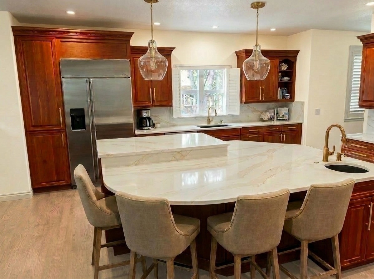 Design d'interni in stile Coastal / Hamptons — Cucina di GenRoom AI