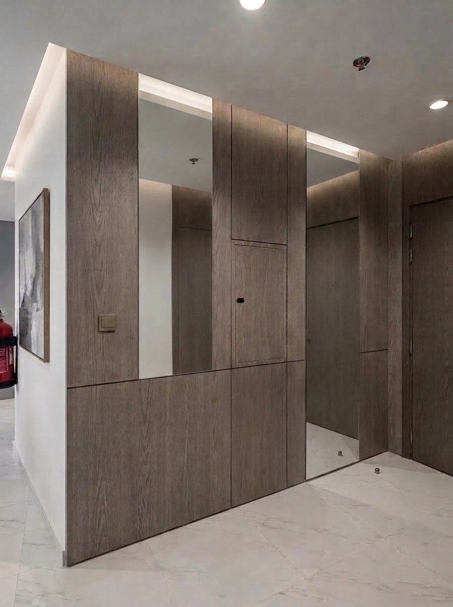 Hallway interior in Mid-Century Modern style — photo by GenRoom AI