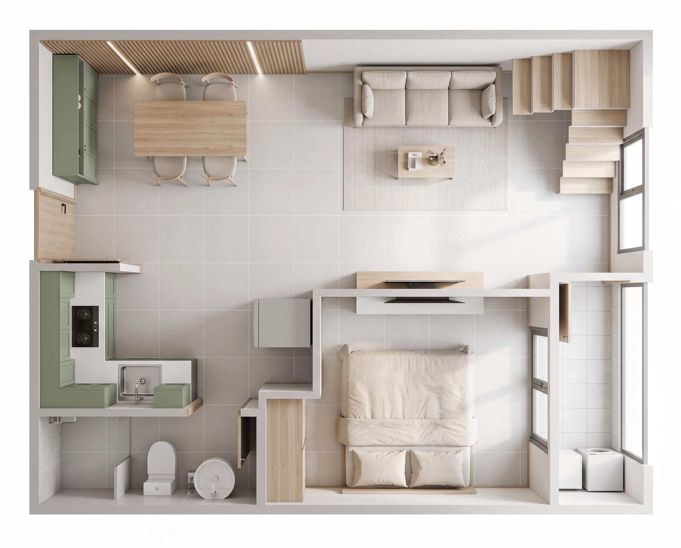 Interior design in Minimalism style — Living Room by GenRoom AI
