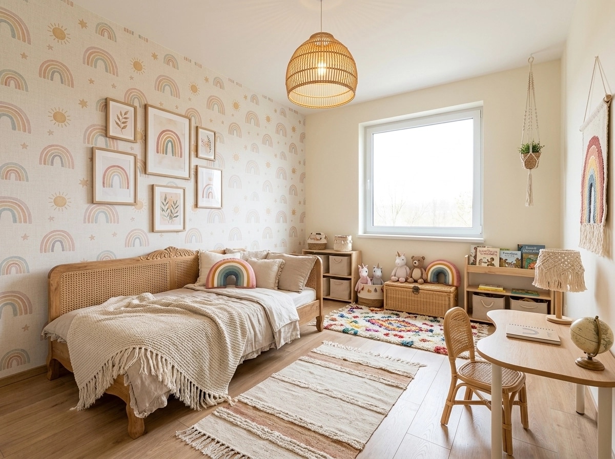 Bohemian Chambre d'Enfant design — interior photo by GenRoom AI