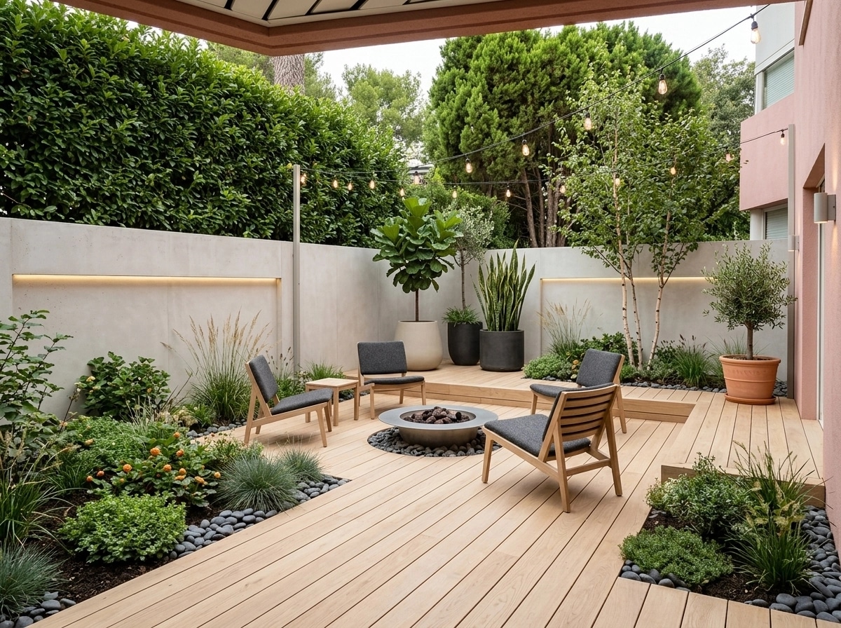 Landscape design in Scandinavian Garden style — Yard by GenRoom AI