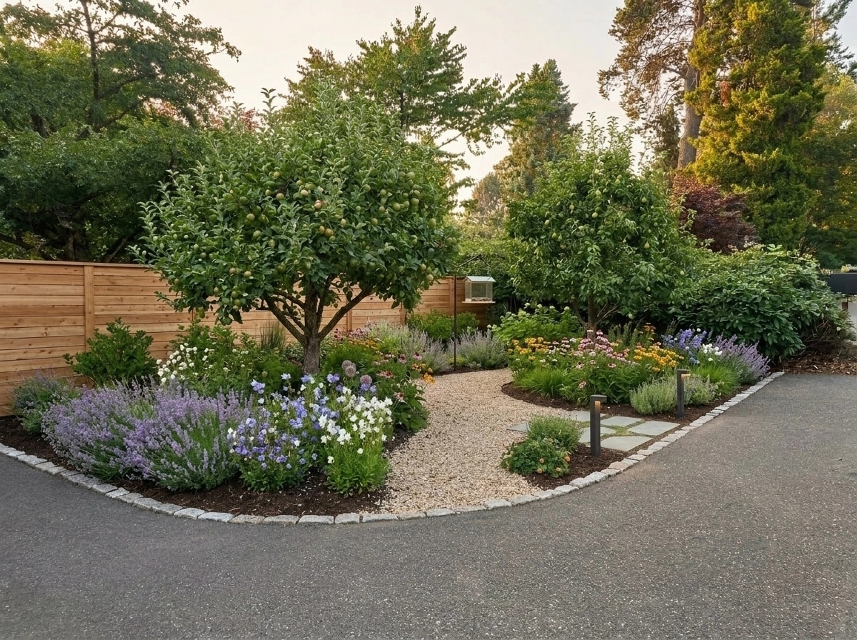 Landscape design in Scandinavian Garden style — Yard by GenRoom AI