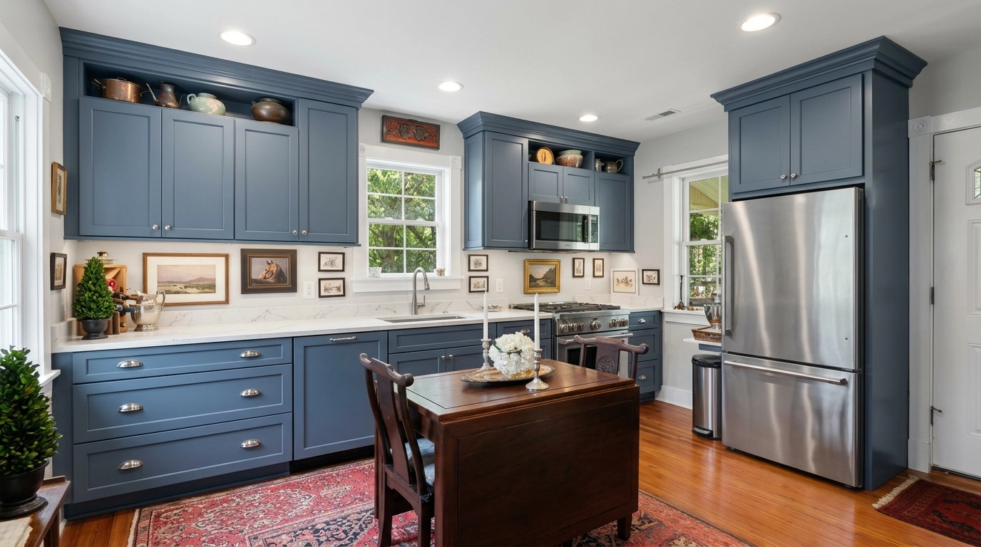 Kitchen interior in Transitional style — photo by GenRoom AI