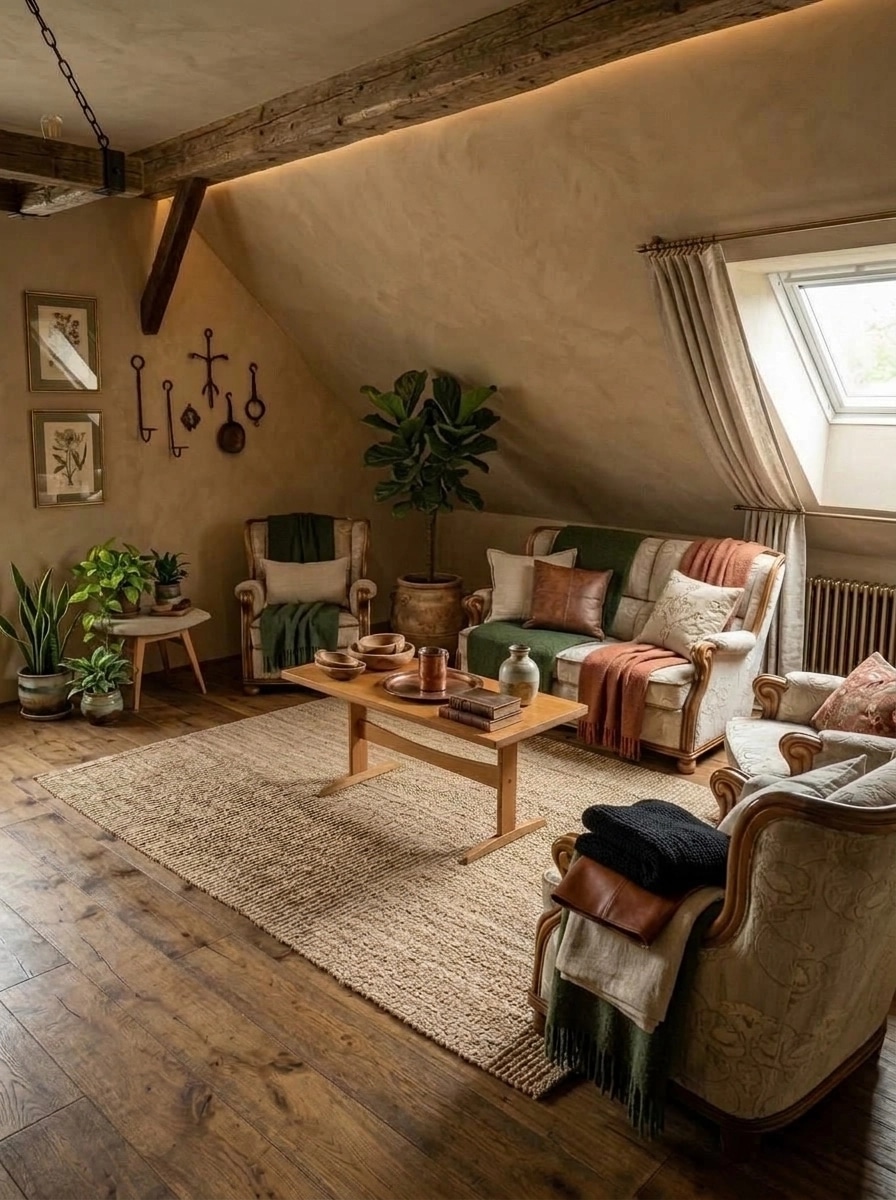 Interior design in Rustic style — Living Room by GenRoom AI