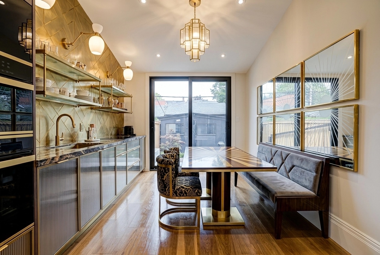 Kitchen interior in Art Deco style — photo by GenRoom AI
