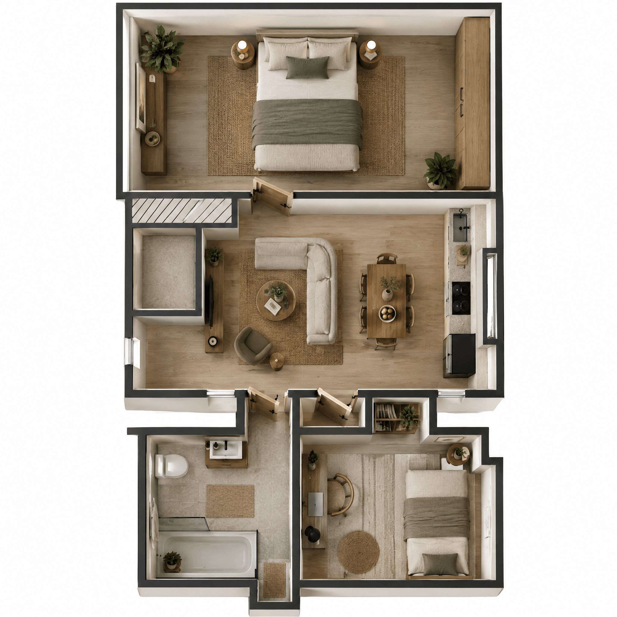 Interior design in Japandi style — Living Room by GenRoom AI