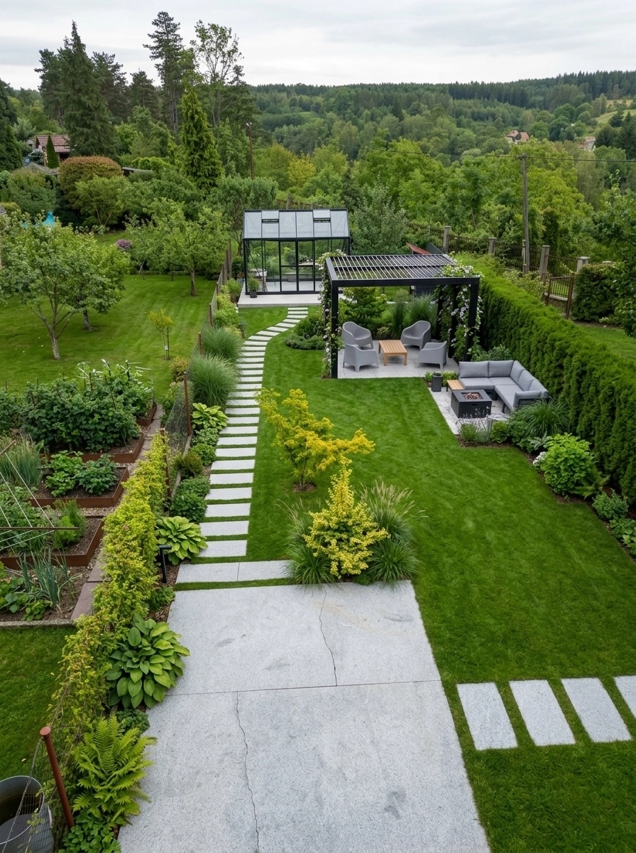 Diseño paisajístico en estilo Scandinavian Garden — Jardín por GenRoom AI