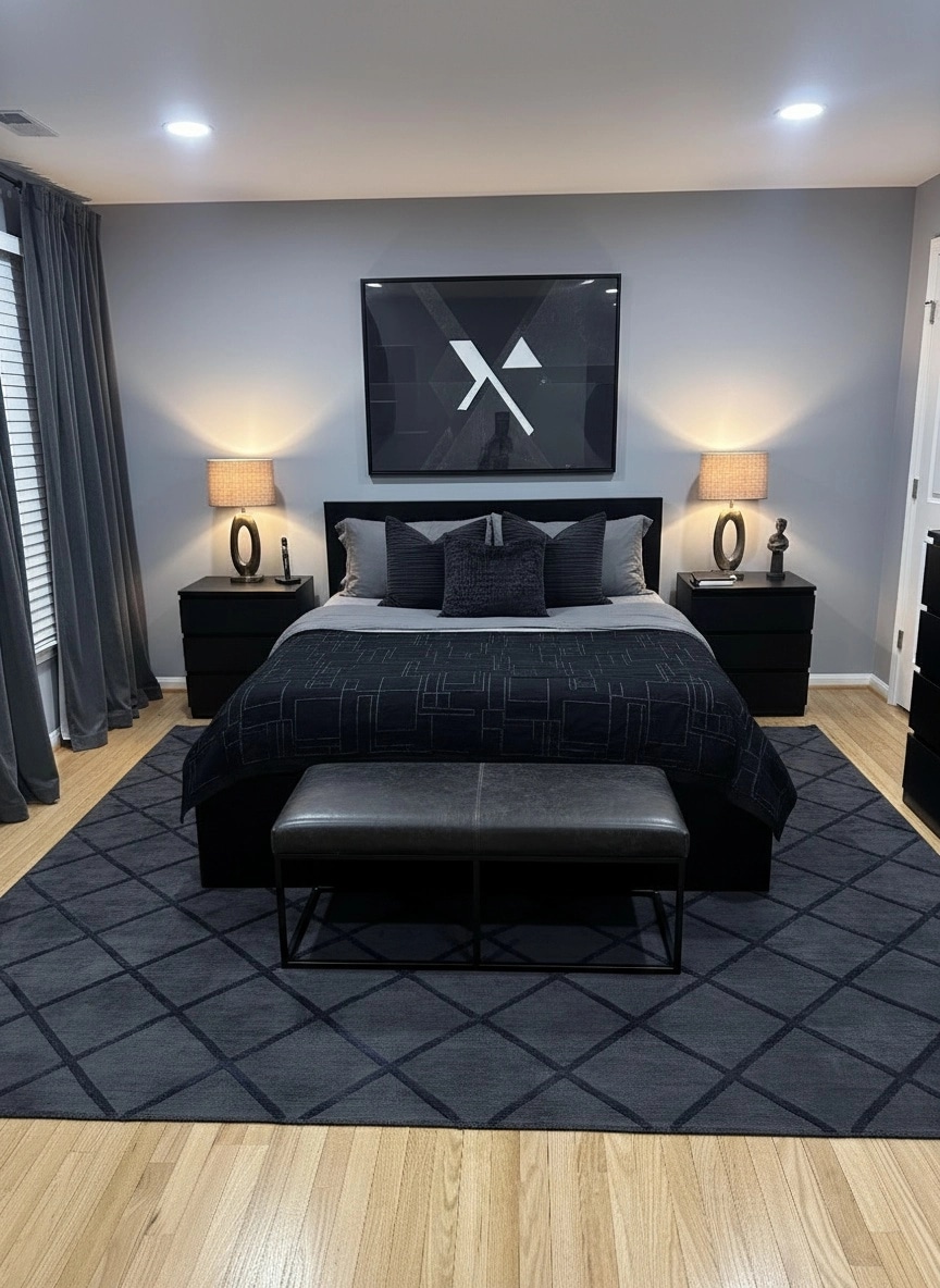 Blacktec Bedroom design — interior photo by GenRoom AI