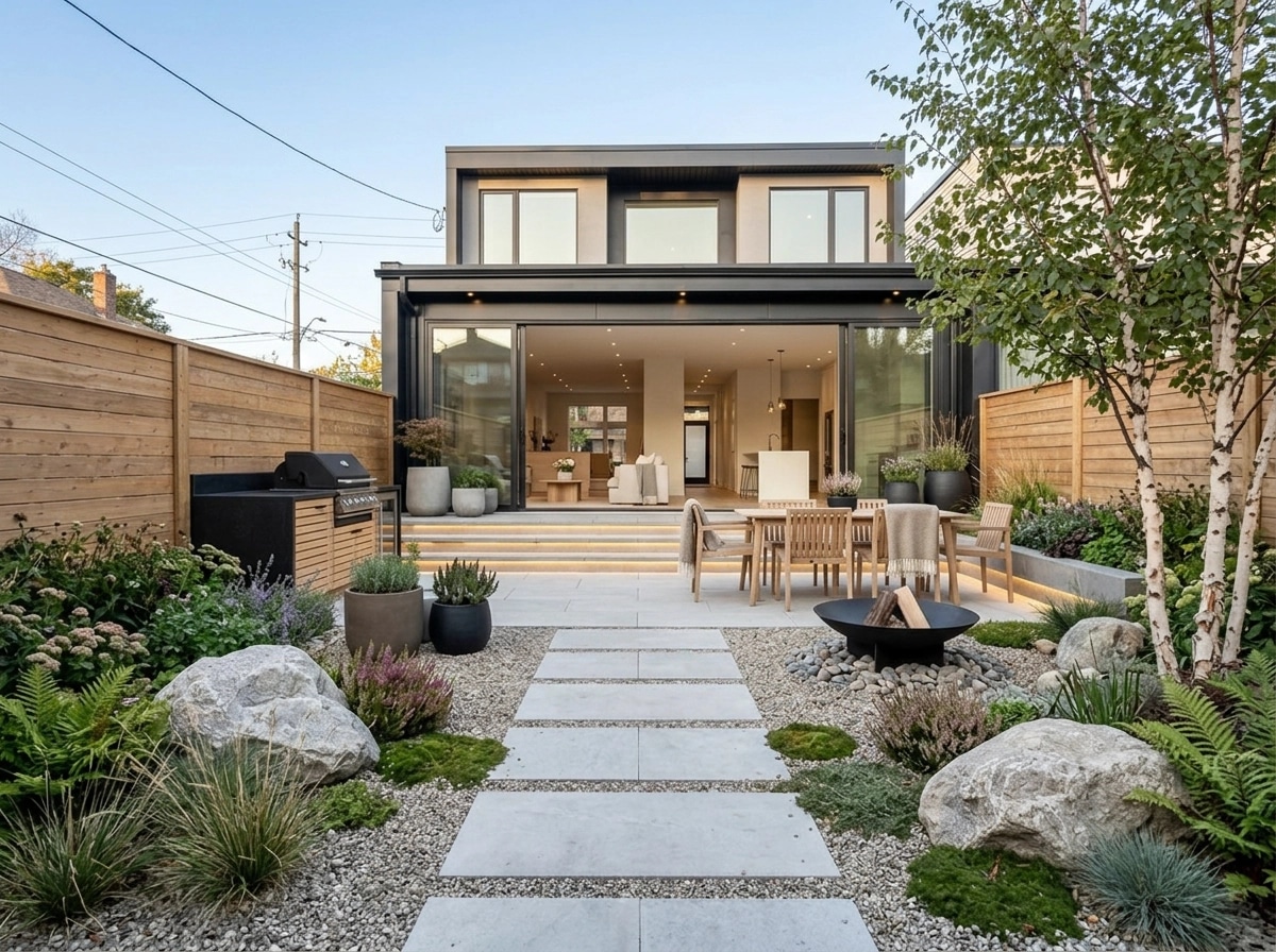 Landscape design in Scandinavian Garden style — Yard by GenRoom AI