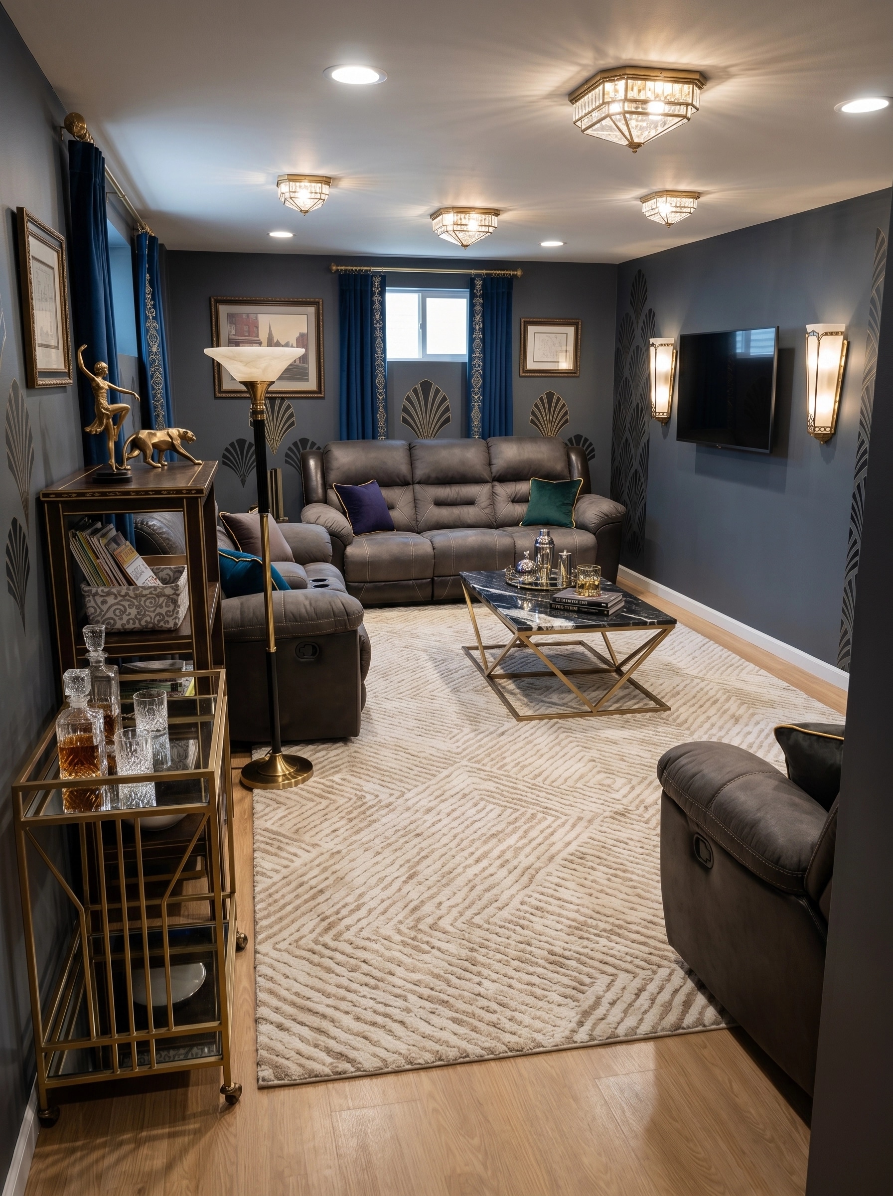 Interior design in Art Deco style — Living Room by GenRoom AI