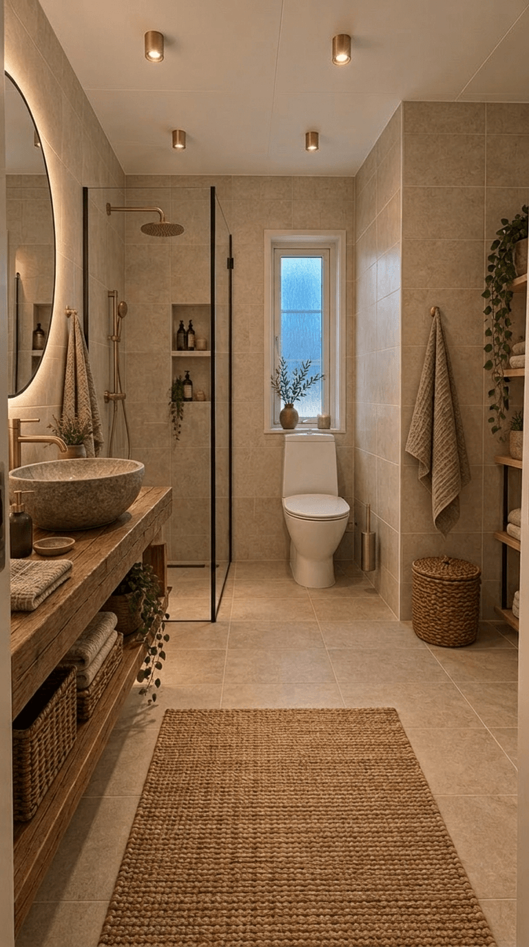 Bathroom interior in Rustic style — photo by GenRoom AI