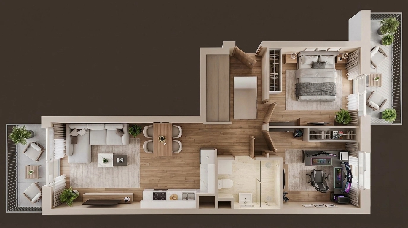 Interior design in Contemporary style — Living Room by GenRoom AI