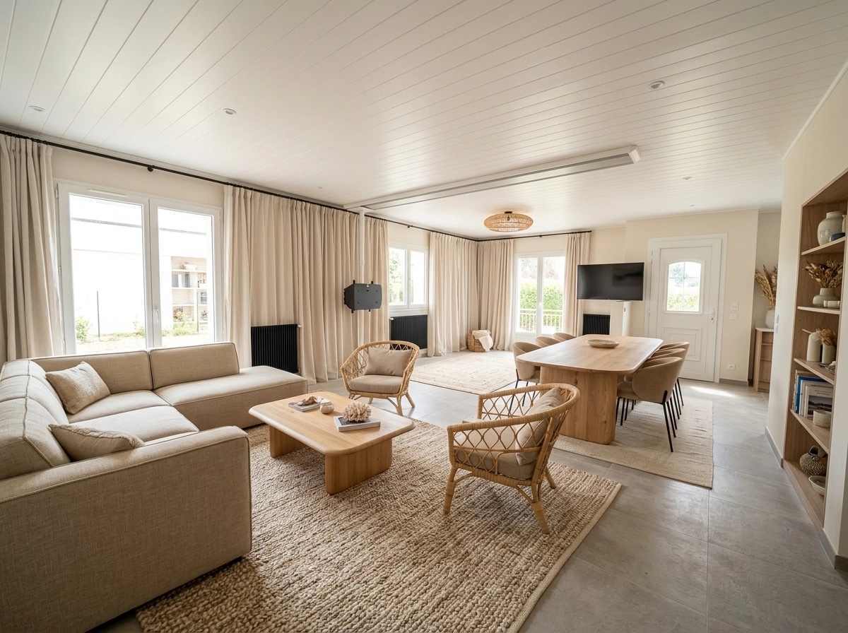 Interior design in Coastal / Hamptons style — Living Room by GenRoom AI