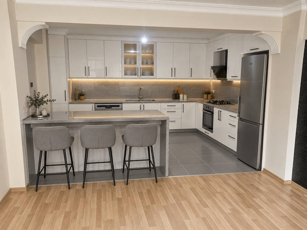 Kitchen interior in Contemporary style — photo by GenRoom AI