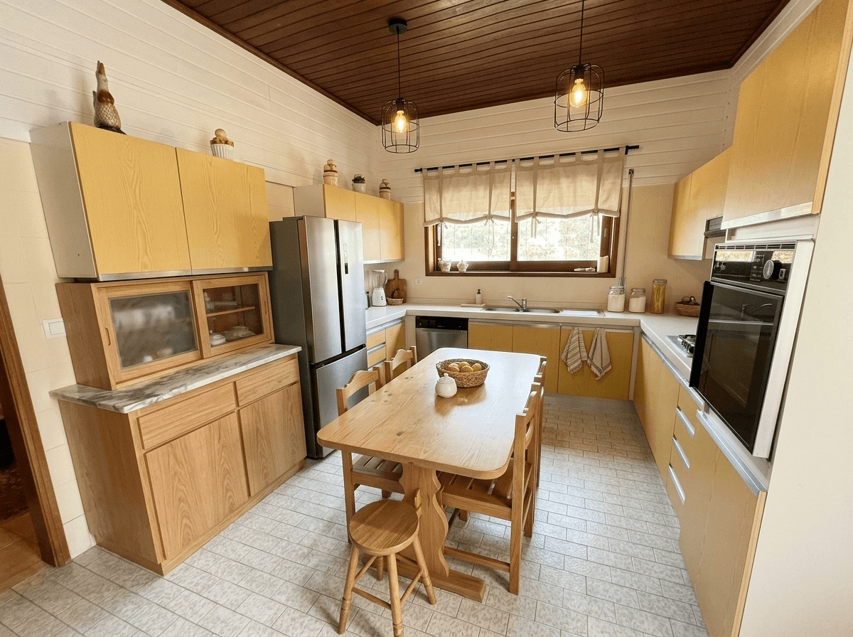 Kitchen interior in Modern Farmhouse style — photo by GenRoom AI