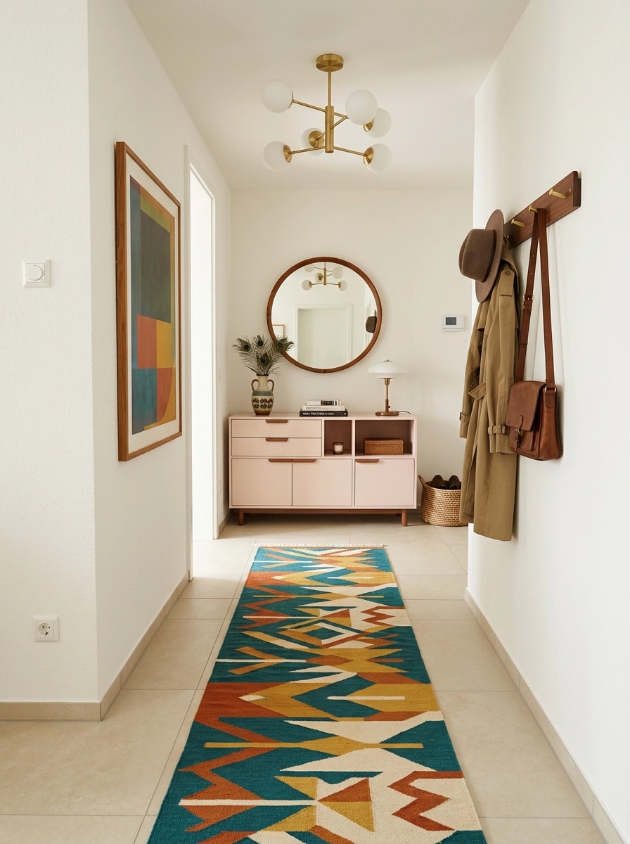 Hallway interior in Mid-Century Modern style — photo by GenRoom AI