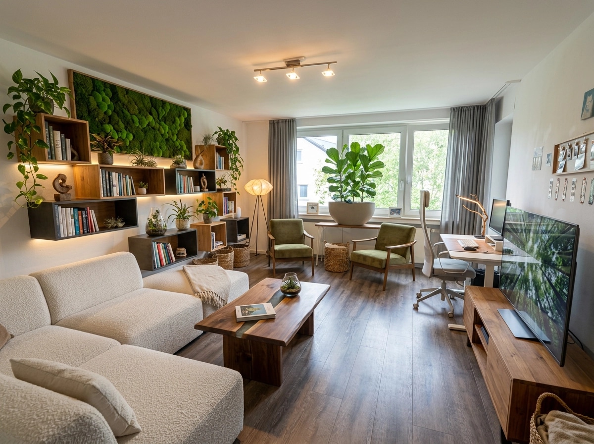 Interior design in Biophilic style — Living Room by GenRoom AI