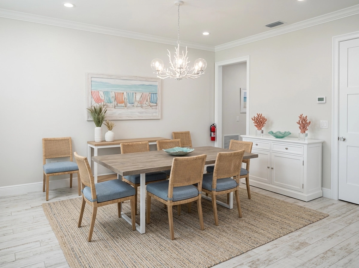 Interior design in Coastal / Hamptons style — dining_room by GenRoom AI