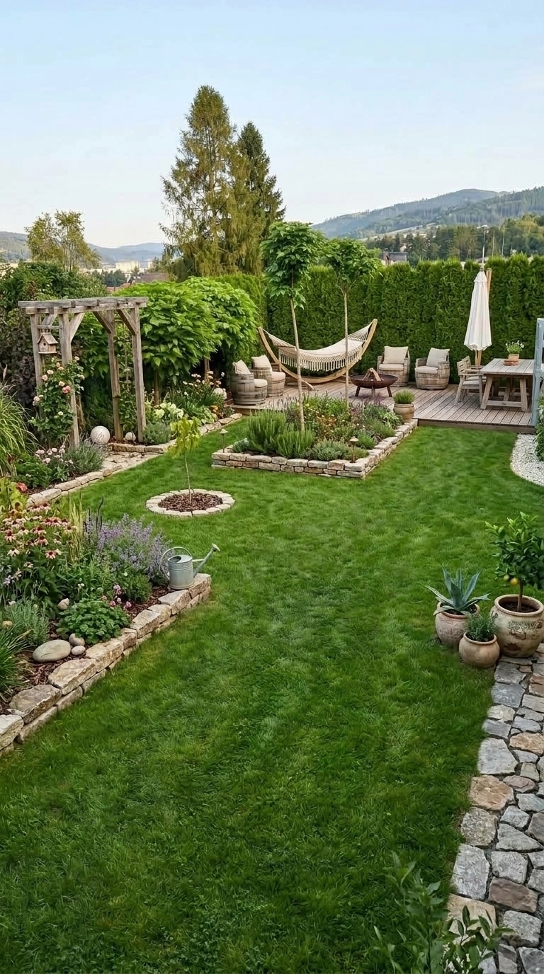 Country Rustic Garden Yard design — yard photo by GenRoom AI