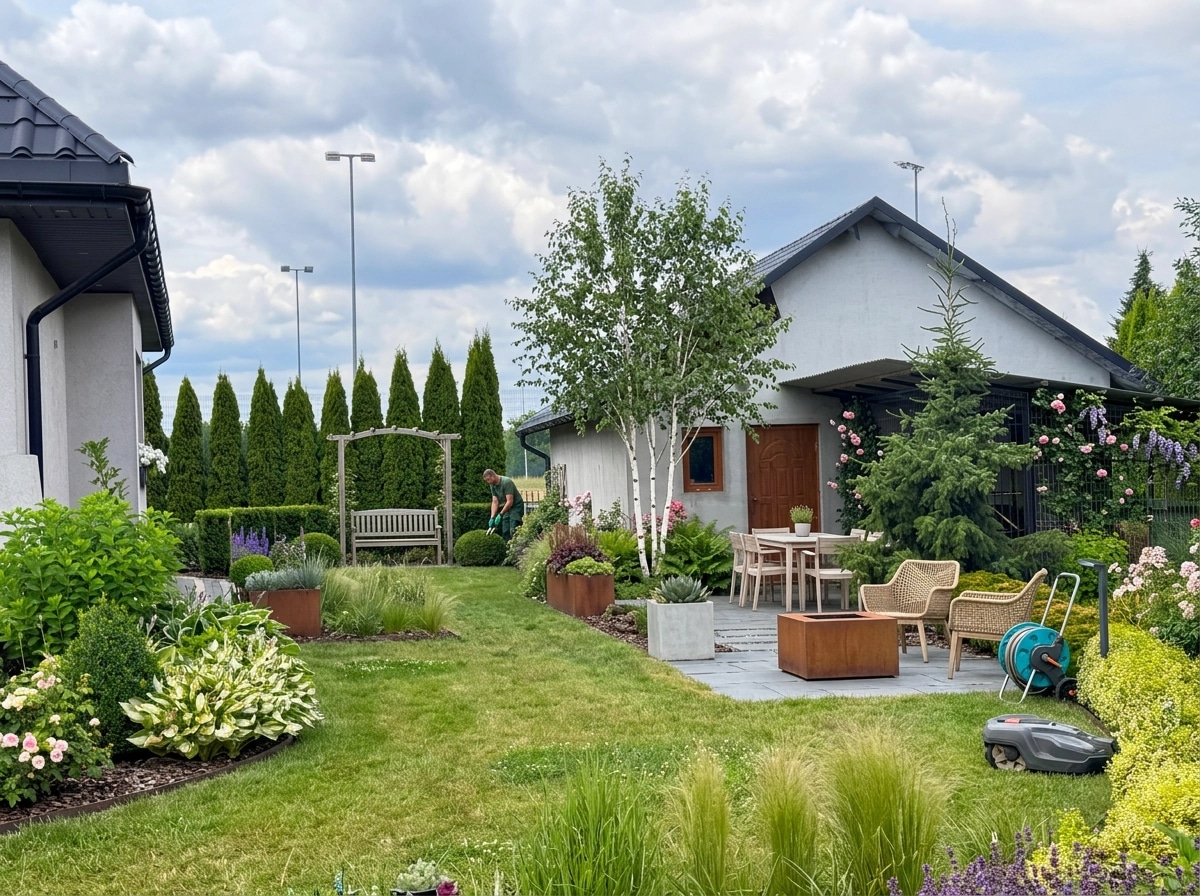 Landscape design in Scandinavian Garden style — Yard by GenRoom AI