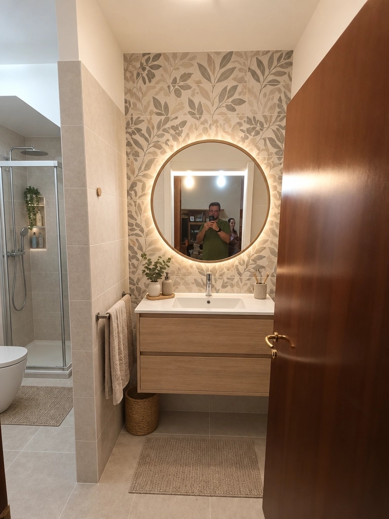 Scandinavian Bathroom design — interior photo by GenRoom AI