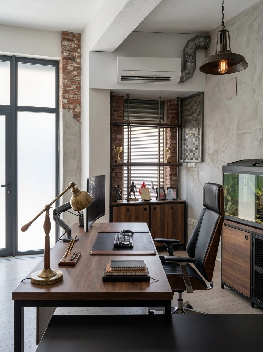 Office interior in Loft / Industrial style — photo by GenRoom AI