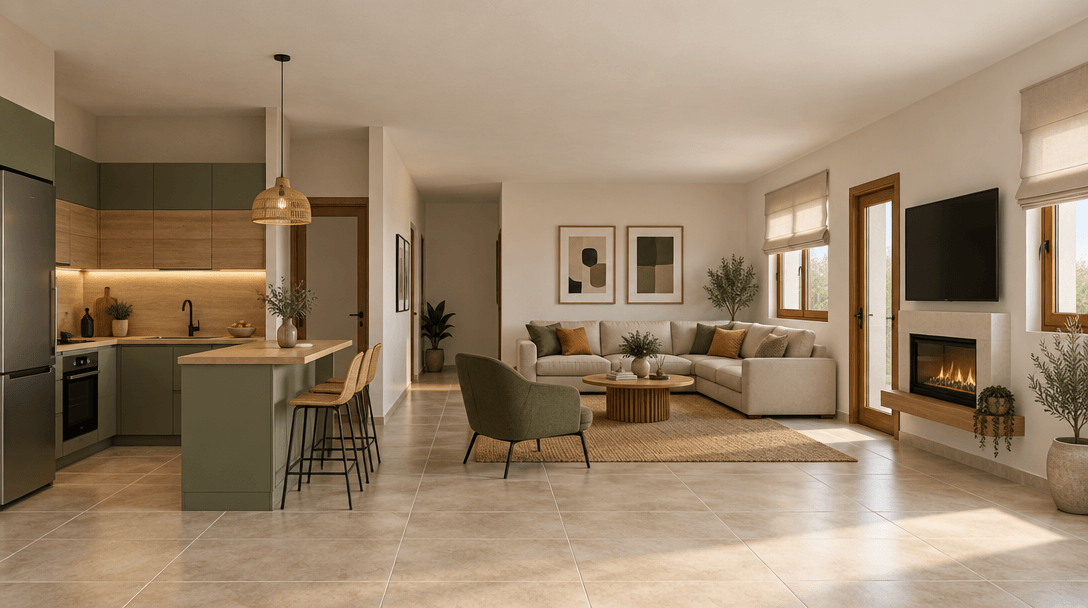 Design d'intérieur en style Contemporary — Salon par GenRoom AI