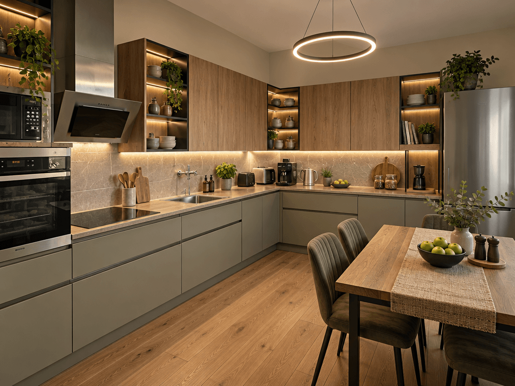 Design de interiores em estilo Contemporary — Cozinha por GenRoom AI