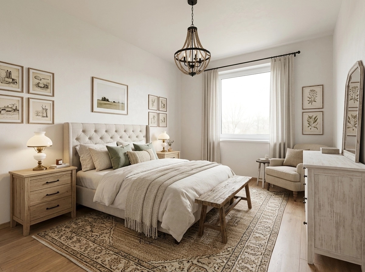 Interior design in Modern Farmhouse style — Bedroom by GenRoom AI