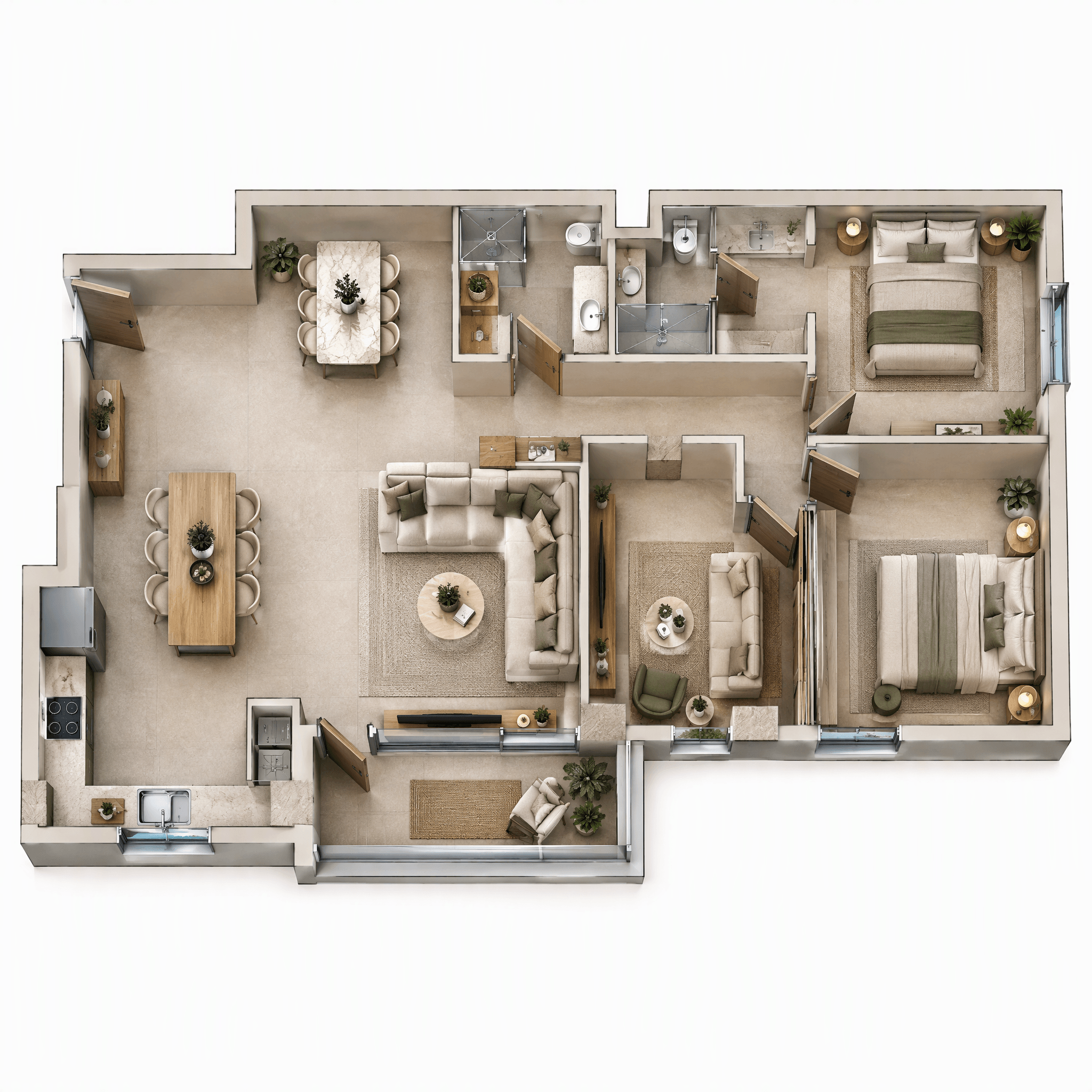 Interior design in Contemporary style — Living Room by GenRoom AI