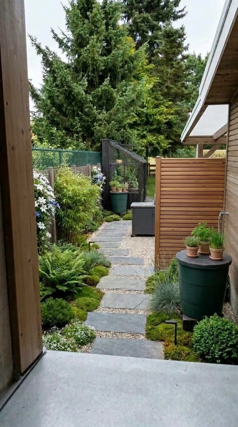 Landscape design in Scandinavian Garden style — Yard by GenRoom AI