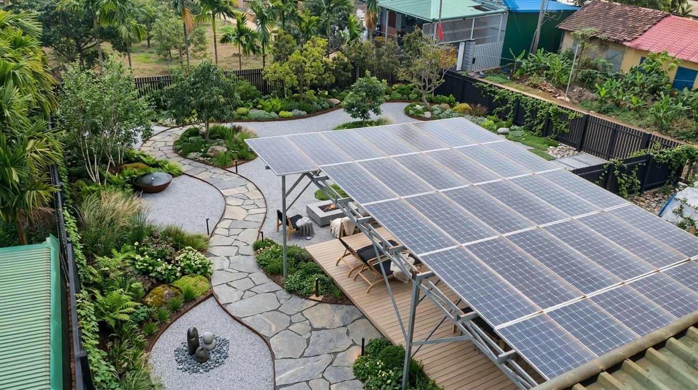 Landscape design in Scandinavian Garden style — Yard by GenRoom AI