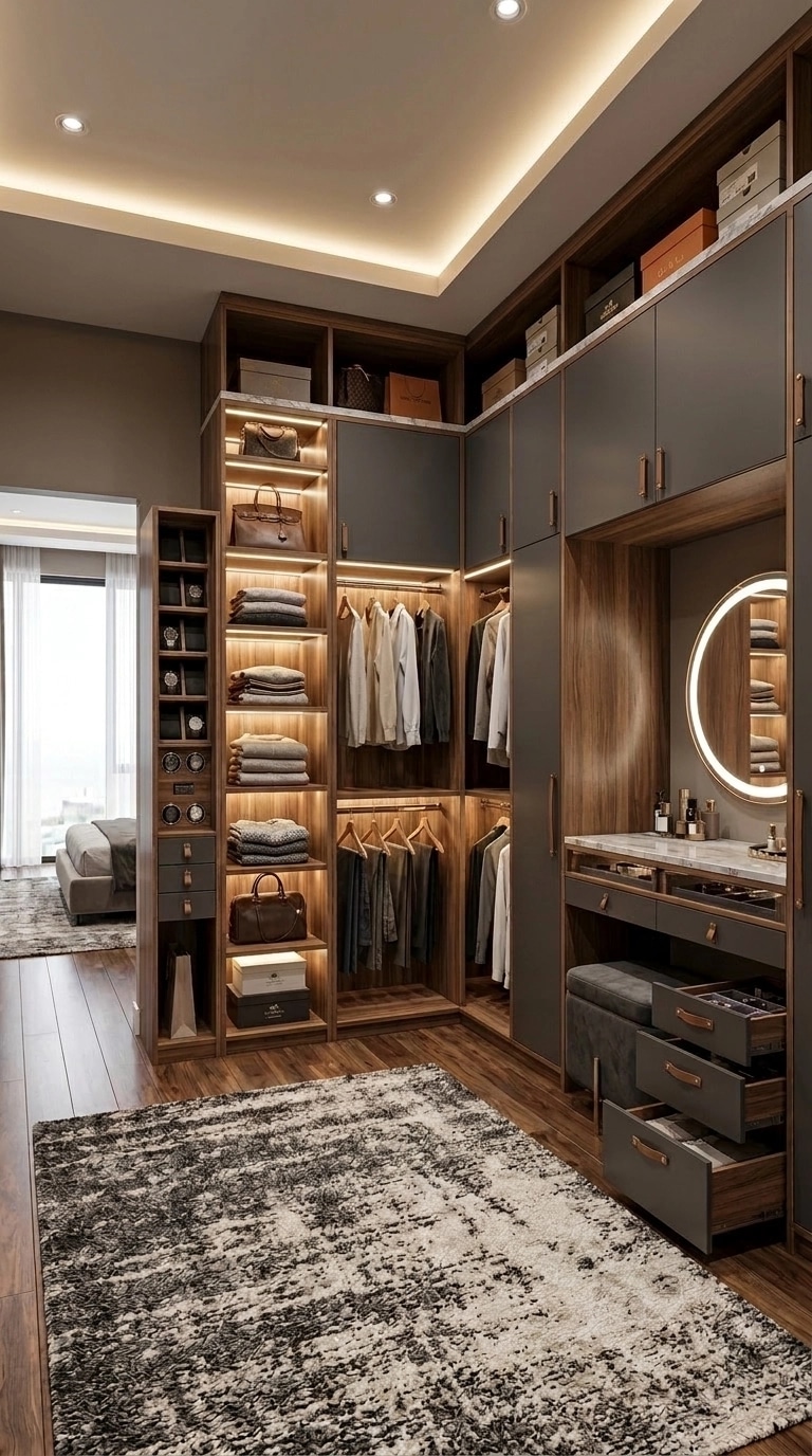 Interior design in Contemporary style — wardrobe by GenRoom AI